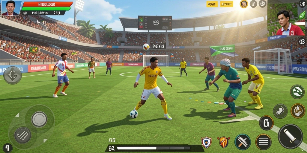 Screenshot menunjukkan karakter utama di lokasi fantastis.
